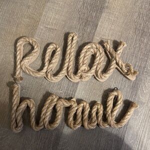 Natural Rope 'Relax & Home' Wall Decors Pair